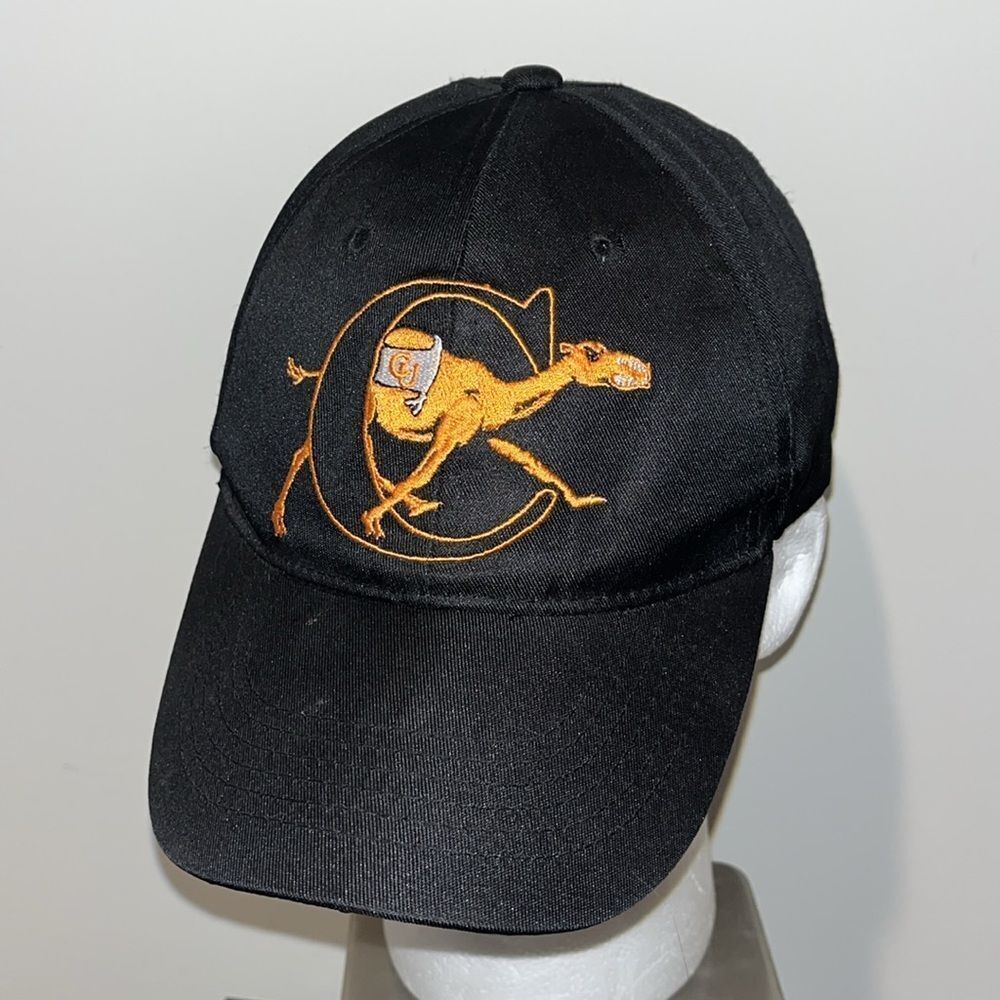 Black Campbell University Camels BIG LOGO POLYESTER Golf Baseball Hat Cap